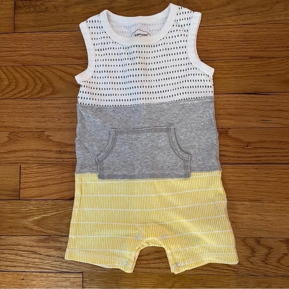 Lamaze Other - Lamaze | yellow stripped tank romper | baby boy 9 mo